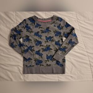 Boden Charcoal Flower Sweatshirt
